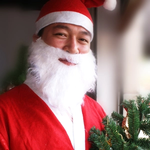 Ensemble de costume de Père Noël 5 pièces pour hommes pour fête de Noël et cosplay