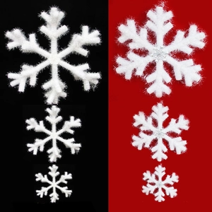 White 3D Foam Snowflake Ornaments Glitter Winter Christmas Tree Decoration Stage Props Festival Party Hanging Ornaments Decor