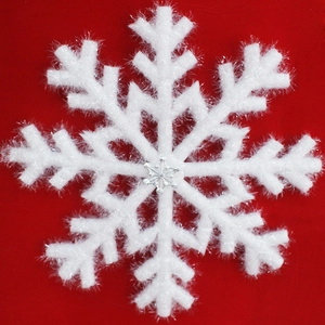 White foam snowflake decoration for wedding stage and festive party hanging decor