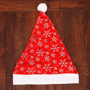 Adult Christmas Hat Red Velvet Gold Stamped Snowflake Star Moon Festive Party Costume Accessory Santa Hat