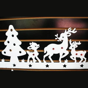 White Christmas Foam Reindeer Tree Hanging Decoration For Shop Window Hotel Layout Festive Hollow Out Foam Deer Set