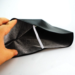 Universal black PU leather car armrest cover with interior anti-slip elastic strap