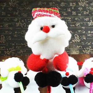 Plush Christmas pens featuring Santa and Snowman characters for party favors and gifts