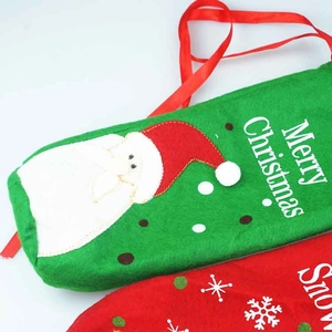 Sacs à vin de Noël festifs avec paillettes Père Noël et motifs de flocons de neige
