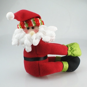 Christmas Santa Claus plush wine bottle cover decoration with festive white beard