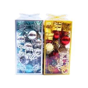 32-piece Christmas ball ornaments set with gold red baubles and Merry Christmas signs