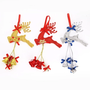 Christmas Reindeer Bell Hanging Decoration Merry Christmas Deer Ornament For Christmas Tree Wreath Home Party Decor