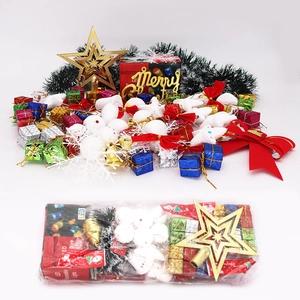 150cm Christmas tree ornament set with gold star tree topper and LED lights