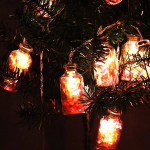 LED Christmas String Lights Glass Bottle With Cork Warm Fairy Lights With Colorful Sequins For Holiday Party Home Decor