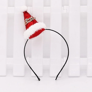 Serre-tête bonnet de Noël à paillettes avec lettrage Merry Christmas festif