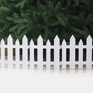 White Plastic Picket Garden Fence Thickened Interlocking Fence Panel For Christmas Tree Base Home Outdoor Decorative Border