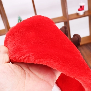 Serre-tête de Noël avec bois de renne marron et peluche rouge pour fêtes festives