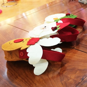 Felt Christmas gift bags set with Santa, Reindeer and Snowman for holiday treats