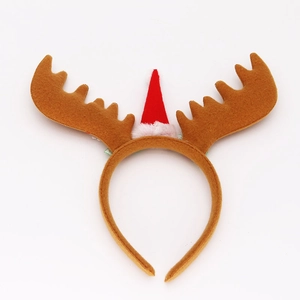Festive Christmas Reindeer Antlers Headband With Mini Santa Hat Snowflake Red Berry Holiday Party Hair Accessory Costume Props