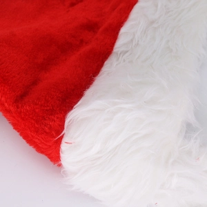 Ensemble bonnet de Noël rouge et blanc en peluche douce et fausse fourrure pour les fêtes