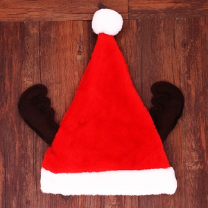 Plush Reindeer Antler Christmas Hat For Kids Adults Red White Soft Decorative Festive Party Costume Accessory Santa Hat