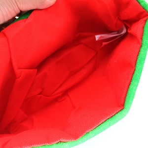 Funny Christmas elf hat featuring green checkered pattern and red inner non-woven lining