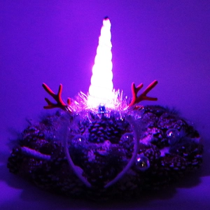 Luminous unicorn reindeer horn headband with LED light for holiday party decorations
