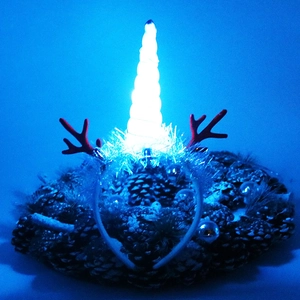 Luminous unicorn and reindeer horn headband with LED lights for festive party decoration