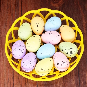 Πασχαλινά Αυγά Αφρού Πιτσιλωτά Χρώματα Macaron Τεχνητά Αυγά Με Καλάθι Για Χειροτεχνίες Διακόσμηση Σπιτιού Πάρτι
