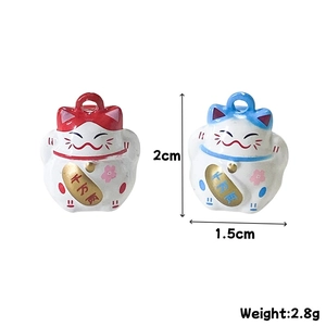 Ciondoli gatto portafortuna Maneki Neko giapponese per portachiavi fai da te creativi