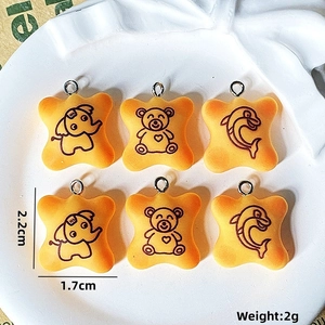 Lot de 6 pendentifs animaux en résine avec motifs d'éléphant d'ours et de dauphin