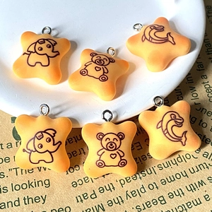 Breloques en Résine Kawaii Forme de Biscuit Animaux Éléphant Ours Dauphin Pendentifs DIY pour la Fabrication de Bijoux Boucles d'Oreilles