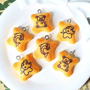 Pendentifs mignons en résine en forme de biscuits d'animaux pour création de bijoux DIY