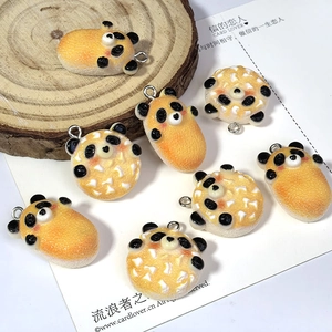 DIY resin panda-shaped simulation cookies pendants for jewelry and keychain accessories