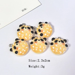 Detailed view of panda shaped resin crackers for DIY jewelry making 2.3x2cm 3g