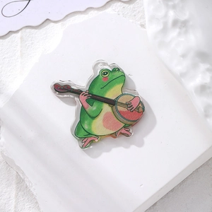 Acryl-Frosch mit Banjo-Anhänger für DIY-Kreativschlüsselanhänger und modische Ohrringe