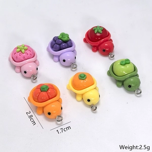 DIY colorful fruit resin turtle pendants for cute earrings and keychains jewelry making