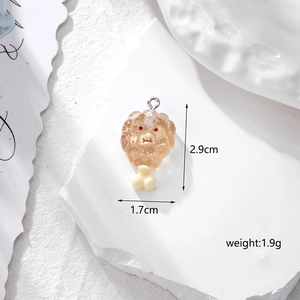 Creative resin fried chicken drumstick pendant with cute expression and 2.9cm size detail