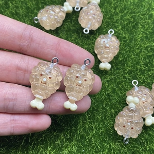 Creative fried chicken leg resin pendant with cute face for DIY jewelry and keychains