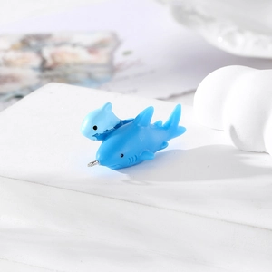 Cute resin shark and dolphin ocean animal pendants for DIY necklaces or keychains