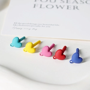 Colorful matte heart shaped earrings studs for DIY jewelry making accessories set