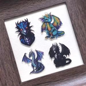 Fantasy Dragon Acrylic Pendants DIY Charms For Earrings Necklace Keychain Making Craft Jewelry Accessories Multiple Styles