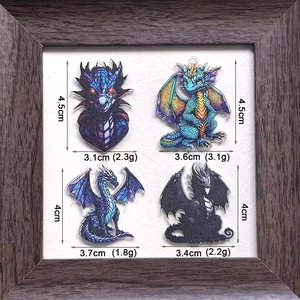 Acrylic Christmas dragon charms for DIY jewelry making featuring fantasy pterosaur designs