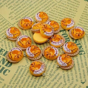 Pendentifs donuts fraise en résine avec anneaux pour projets créatifs de bijoux DIY