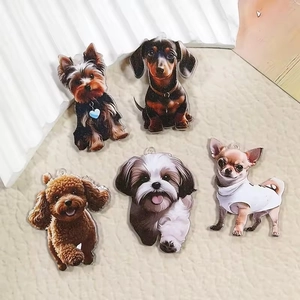 Acryl Hund Charms Süße Welpen Anhänger Für DIY Schlüsselanhänger Ohrringe Yorkshire Dackel Chihuahua Shih Tzu Teddy Zubehör