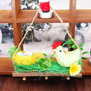 Easter Decoration Foam Chick Nest With Simulation Eggs Floral Garland For Home Door Hanging Pastoral Style Holiday Decor