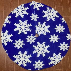 Gonna per albero di Natale blu scuro con motivi a fiocco di neve per decorazione