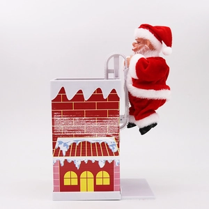 Giocattolo Babbo Natale Elettrico Musicale Che si Arrampica sul Camino Decorazione per Festa di Natale Ornamento Casa Regalo