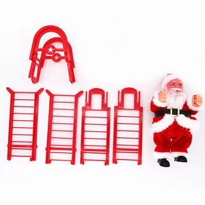 Composants de l'ensemble de jouet Père Noël grimpant avec pièces d'échelle et poupée peluche