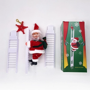 Electric climbing Santa Claus with musical ladder and gift bag Christmas decoration kit