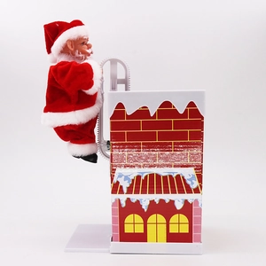 Babbo Natale elettrico che sale sul camino con musica per decorazioni natalizie