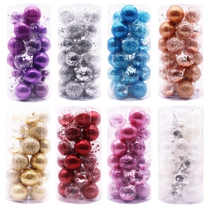 Luxury Transparent Glitter Sequin Christmas Ball Ornaments Shatterproof Hanging Baubles For Holiday Xmas Tree Party Decoration