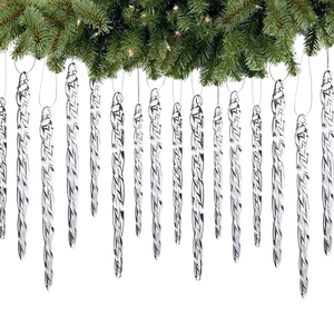 Transparent Acrylic Christmas Icicle Hanging Ornaments Spiral Twist Drop Xmas Tree Decorations Holiday Party Window Display