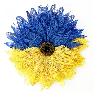 Ukraine Sonnenblume Netz Kranz Blau Gelb Dekorativ Haustür Wand Kranz Für Haus Wand Blumendekoration Kranz