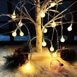 PVC LED Warm White Ball String Lights Decorative Battery Operated Fairy Lights For Christmas Tree Wedding Party Home Decor